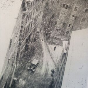 Vintage Black and White Cityscape Print